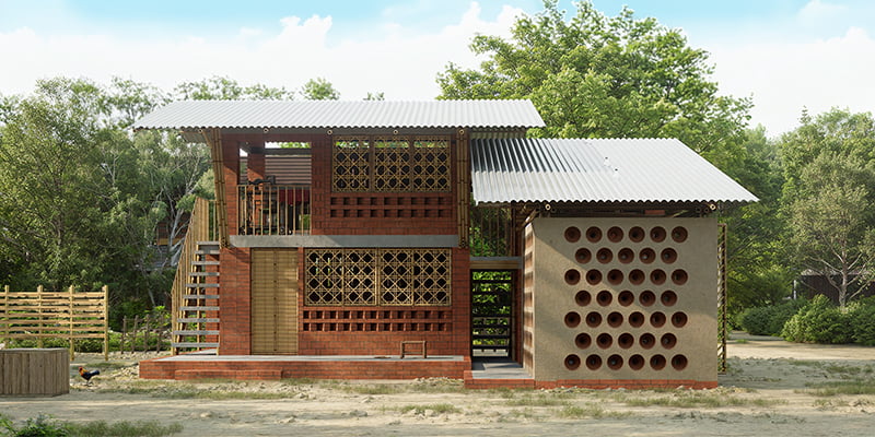 Modo de Vida - Una casa que apoya en tradiciones de construcción que ya existen en su pueblo