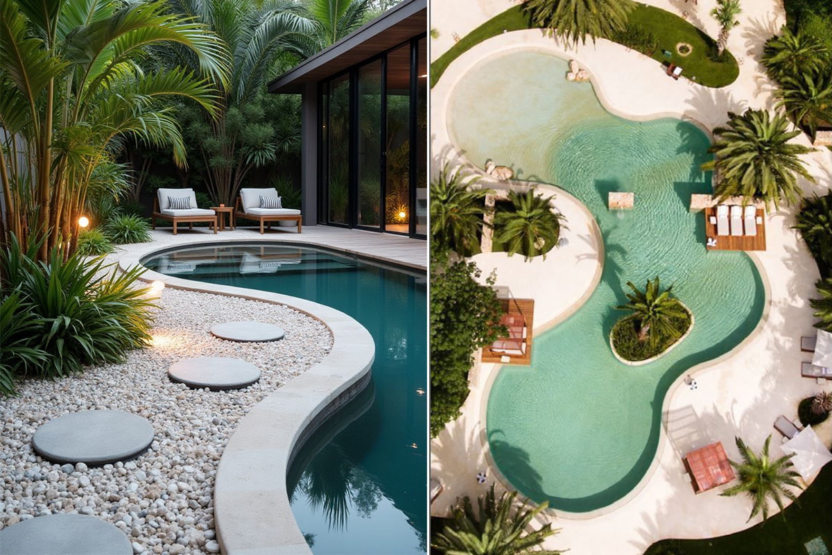 piscina en curvas